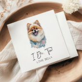 Serviette En Papier Moi Aussi ! Mariage Poméranien de chien