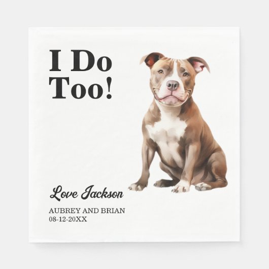 Serviette En Papier Moi Aussi ! Pitbull Chien mariage animal (Devant)