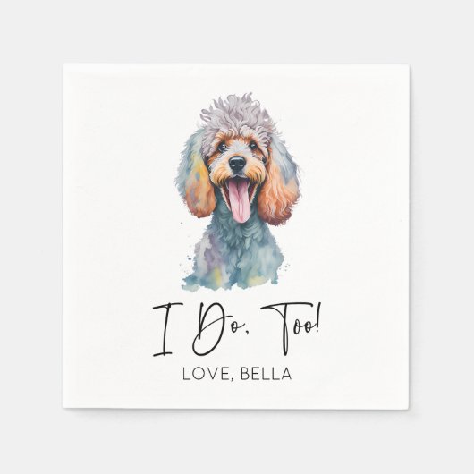 Serviette En Papier Moi Aussi ! Poodle chien Mariage animal de compagn (Devant)