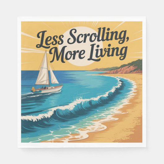 Serviette En Papier Moins de défilement, Plus de vie (Devant)