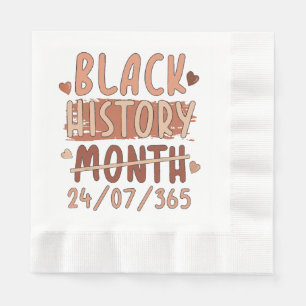 Serviette En Papier Mois de l'histoire des Noirs Afro Mélanine Femmes