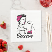 Serviette En Papier Mois de sensibilisation au cancer du sein Croyance (En situation)