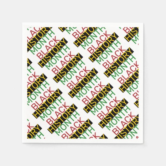 Serviette En Papier MOIS D'HISTOIRE NOIRE Papier BHM élégant (Devant)