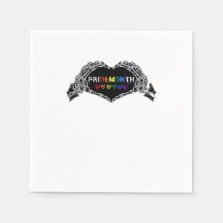 Serviette En Papier Mois Skeleton Heart Hands LGBTQIA