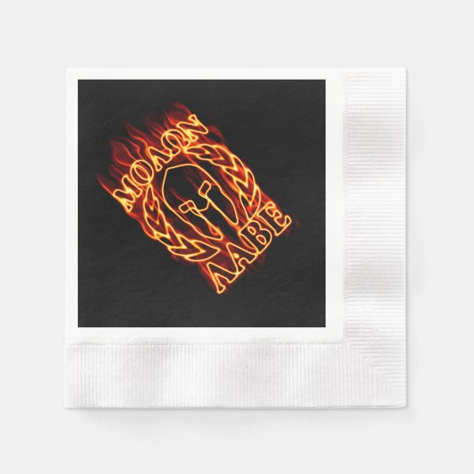 Serviette En Papier Molon Labe Laurels guerrier spartiate en feu (Devant)