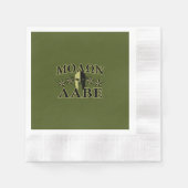 Serviette En Papier Molon Labe Spartan 5 étoiles Olive Green (Devant)