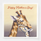 Serviette En Papier Moment de contact entre Mère Giraffe & Calf (Devant)