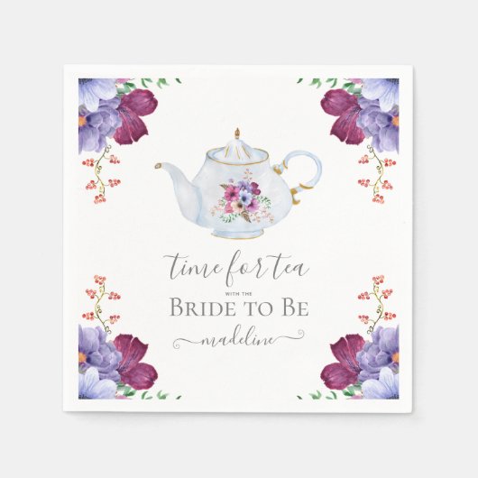 Serviette En Papier Moment de thé avec la mariée à la douche de mariag (Devant)