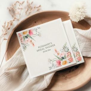 Serviette En Papier Moment du thé floral pour la douche de la mariée