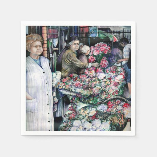 Serviette En Papier Moment magique sur le marché Misloc (Devant)