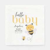 Serviette En Papier Moments abeilles : Bonjour bébé Douche d'abeilles  (Devant)