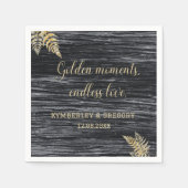 Serviette En Papier Moments d'or rustique moderne Mariage d'amour sans (Devant)
