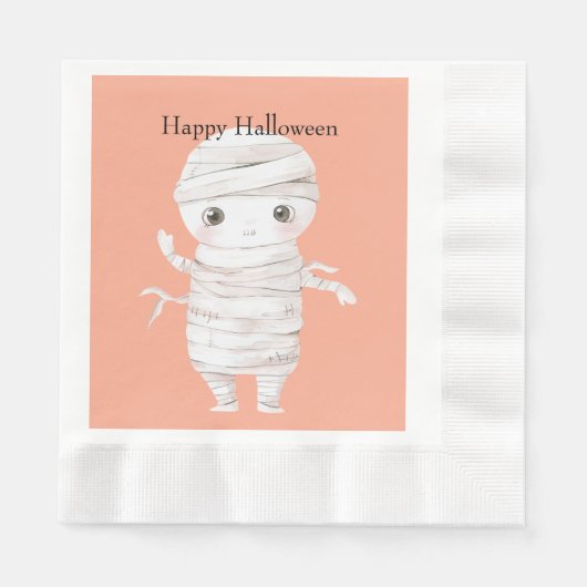 Serviette En Papier Momie d'Halloween (Devant)