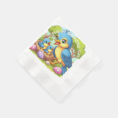 Serviette En Papier Momma Bird avec des bébés dans le nid (Coin)