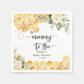 Serviette En Papier Mommy to bee honeycombs baby shower floral (Devant)