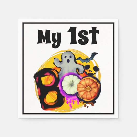 Serviette En Papier Mon 1er Halloween de Boo Cute Ghost Baby (Devant)