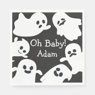 Serviette En Papier Mon bébé ! Baby shower d'automne d'Halloween noir 