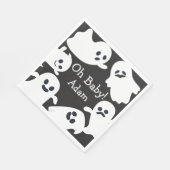 Serviette En Papier Mon bébé ! Baby shower d'automne d'Halloween noir (Coin)