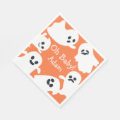 Serviette En Papier Mon bébé ! Baby shower d'automne Orange & White Ha (Coin)