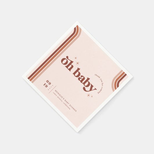 Serviette En Papier Mon bébé | Baby shower Rétro Seventies (Coin)