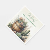 Serviette En Papier Mon bébé ! Baby shower Rustique Succulents & Cactu (Coin)
