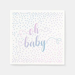 Serviette En Papier "Mon bébé !" Confetti bleu rose, neutre pour le ge