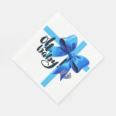 Serviette En Papier Mon bébé ! Élégant Baby shower bleu boue (Coin)