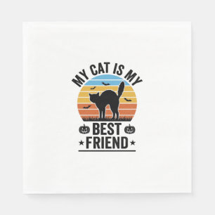 Serviette En Papier Mon chat est mon meilleur ami conception de t-shir