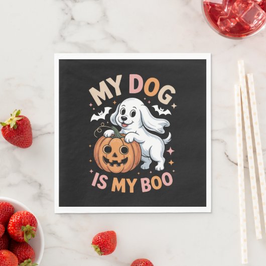 Serviette En Papier Mon chien est mon garçon Drôle Halloween (En situation)