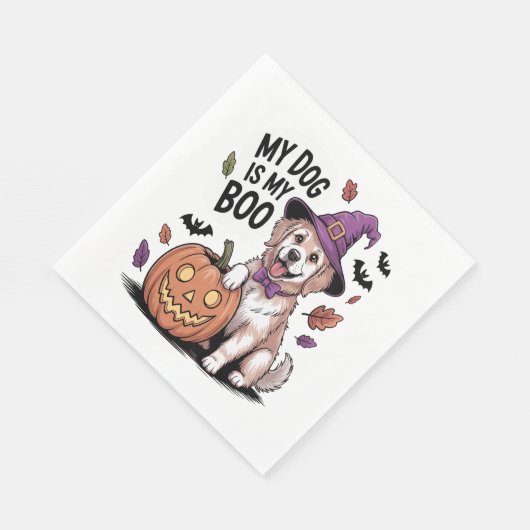 Serviette En Papier Mon chien est My Boo Halloween (Coin)
