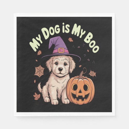 Serviette En Papier Mon chien est My Boo Halloween (Devant)
