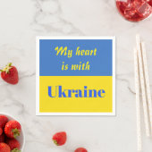 Serviette En Papier Mon coeur est avec l'Ukraine (En situation)
