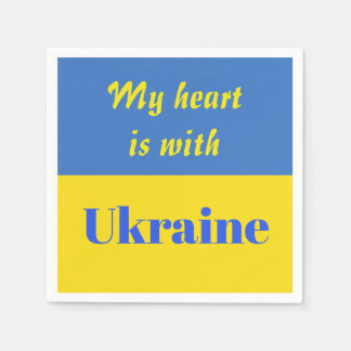 Serviette En Papier Mon coeur est avec l'Ukraine