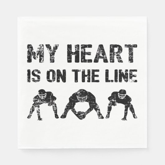 Serviette En Papier Mon Coeur Est En Ligne - Football Lineman I (Devant)