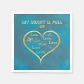 Serviette En Papier Mon coeur est plein d'amour, (Devant)