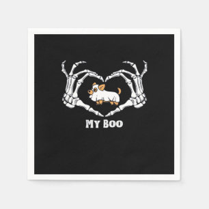 Serviette En Papier Mon Costume Boo Chihuahua Avec Mains Coeurs Squele