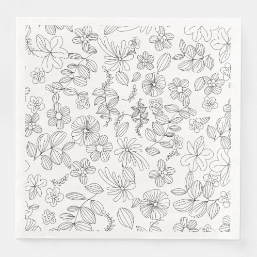 Serviette En Papier Mon design de fleurs 3 (Devant)