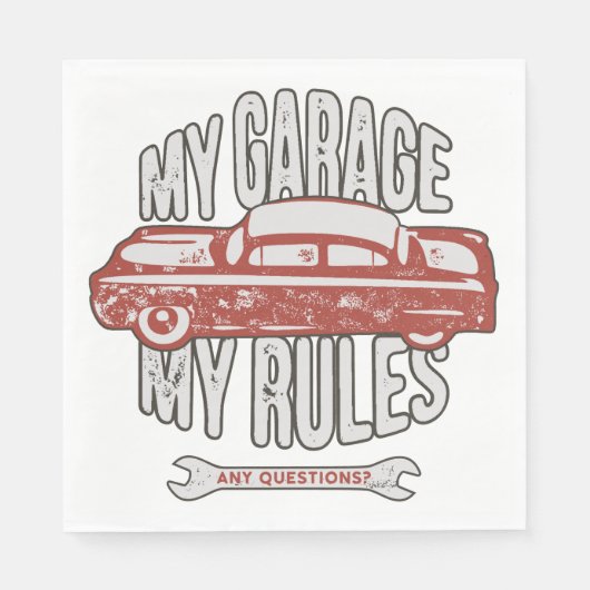 Serviette En Papier Mon Garage Mes règles (Devant)