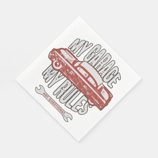 Serviette En Papier Mon Garage Mes règles (Coin)