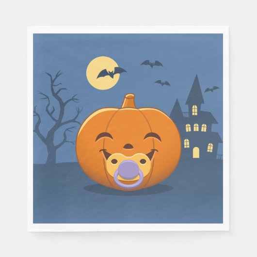 Serviette En Papier Mon premier Citrouille de pacificateur Halloween (Devant)