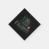 Serviette En Papier Mon premier Noël de famille jumeler Noël Noël Nouv (Coin)