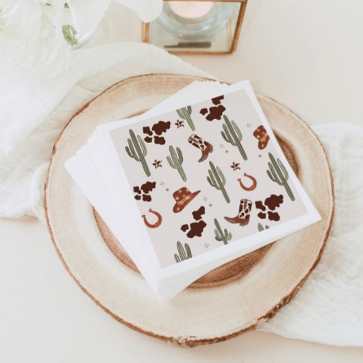 Serviette En Papier Mon premier Rodeo Cowboy Wild West fête d'annivers