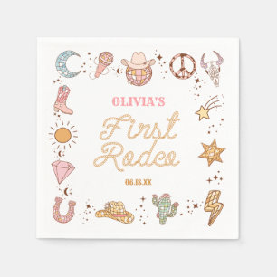 Serviette En Papier Mon premier Rodeo Disco Cowgirl 1ère fête d'annive