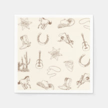 Mon premier Rodeo Western Cowboy Papier Napkin