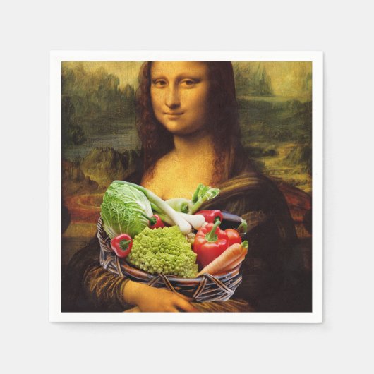 Serviette En Papier Mona Lisa aime les légumes (Devant)