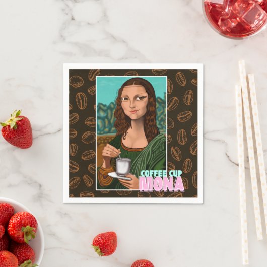 Serviette En Papier Mona Lisa Art Édition Café (En situation)