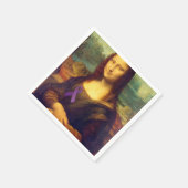 Serviette En Papier Mona Lisa Au Ruban Violet (Coin)