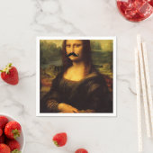 Serviette En Papier Mona Lisa Avec Moustache (En situation)