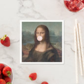 Serviette En Papier Mona Lisa Blown Pink Buble gomme (En situation)