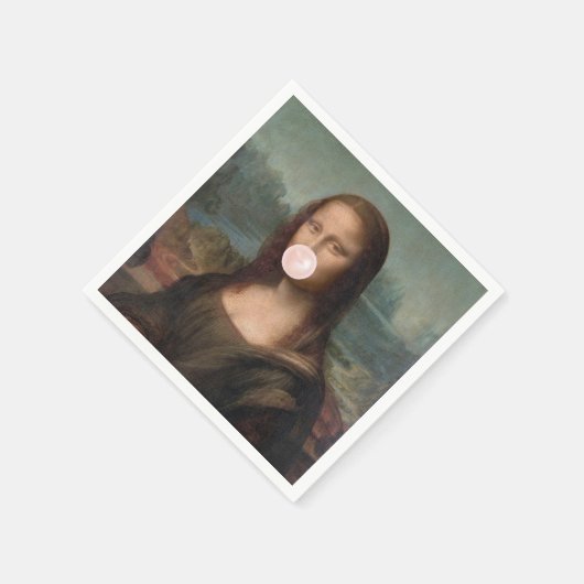 Serviette En Papier Mona Lisa Blown Pink Buble gomme (Coin)